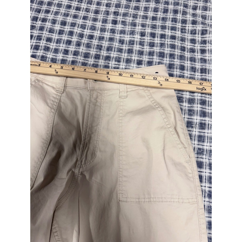 Hollister Ultra High-Rise Baggy Cargo Pants Tan Khaki Wide Leg Womens 4R W27R - Picture 5 of 7